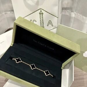 Van Cleef & Arpels Black and Gold Alhambra Bracelet